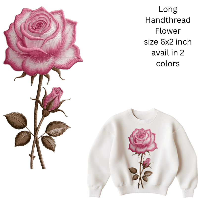 Long hand thread effect Rose