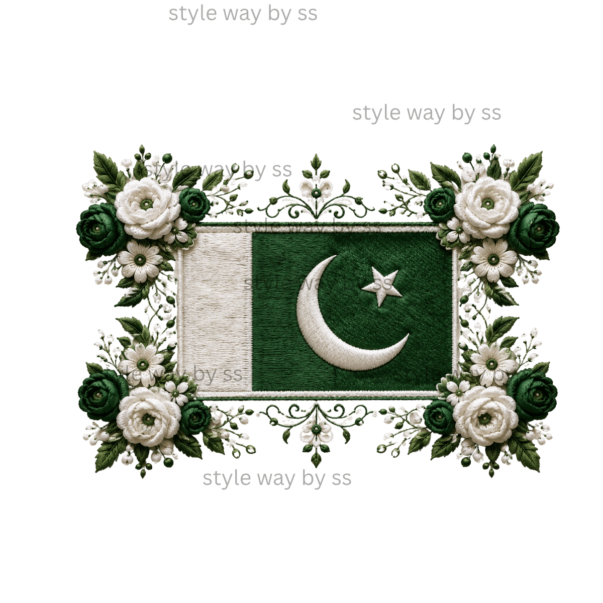 Thread Effect Flag and flower