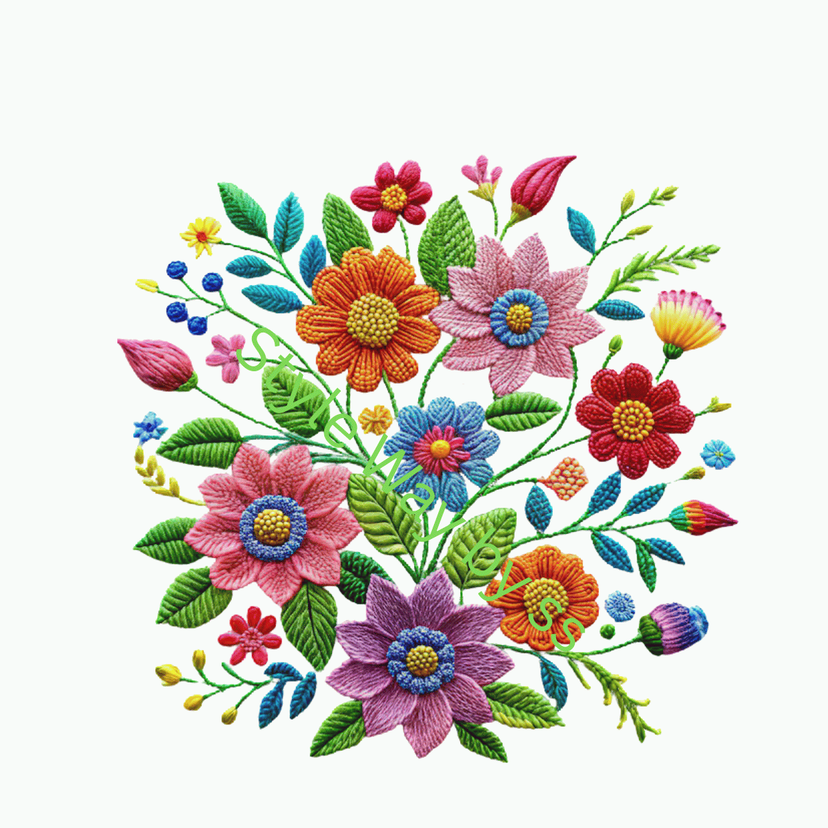 Thread effect flower bunch