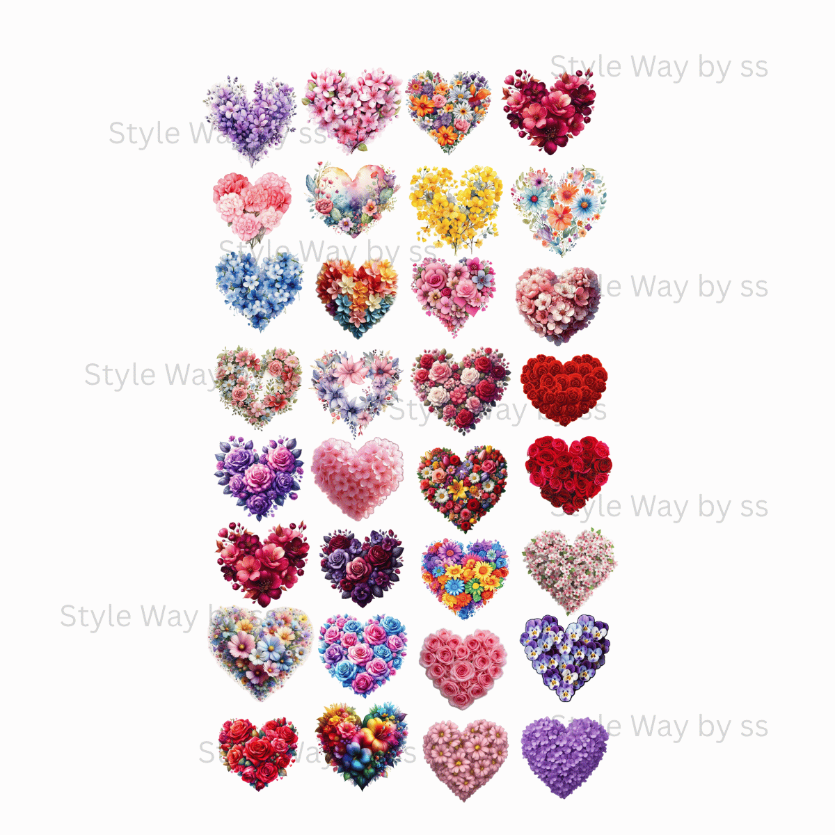 Floral Heart shape set
