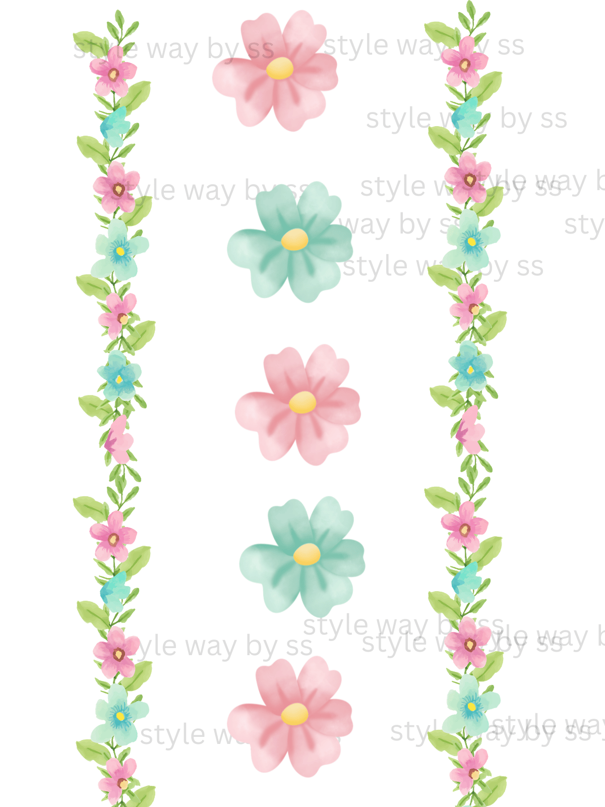 Aesthetic border and Flowers