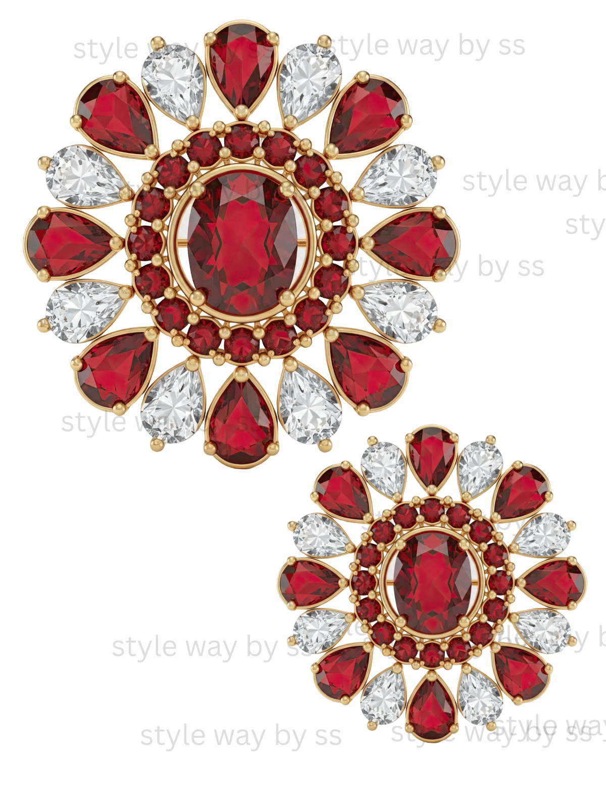 red silver broch deal