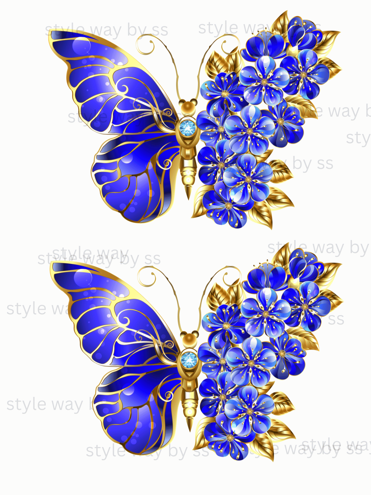 Metallic Butterfly Pair