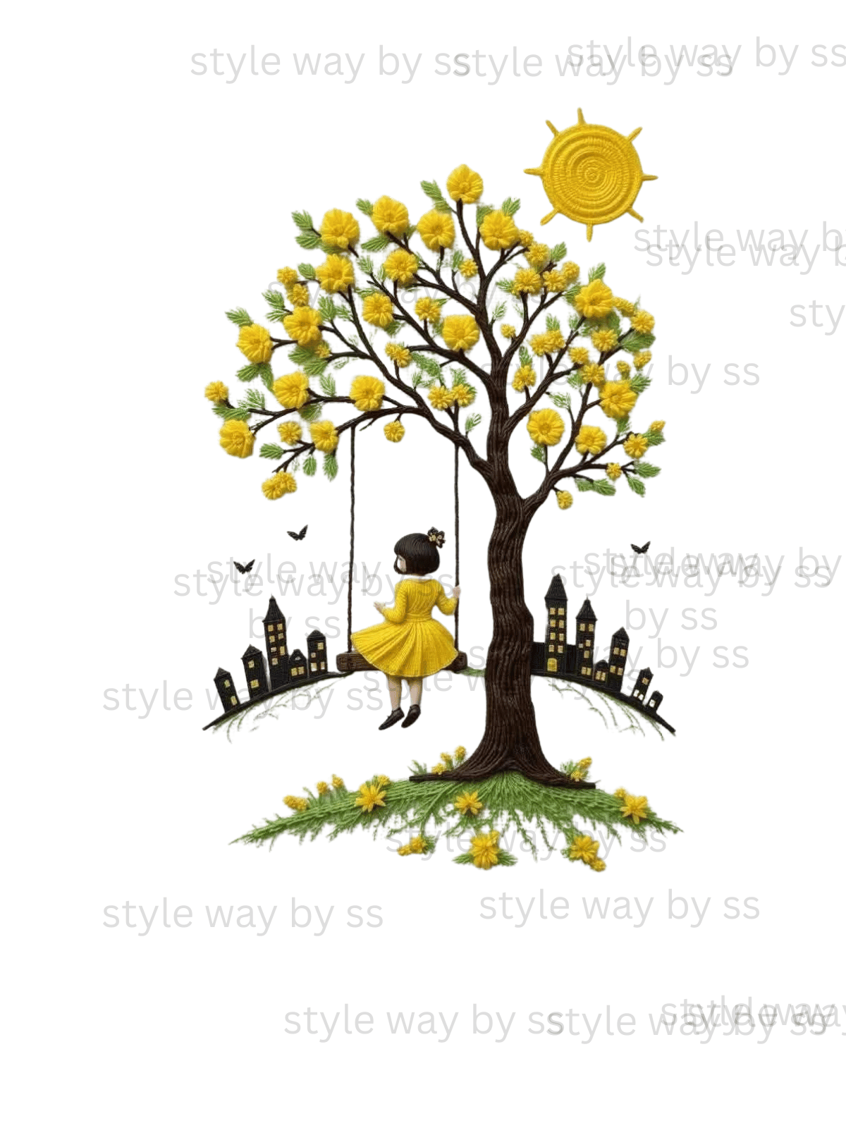 swing doll in yellow