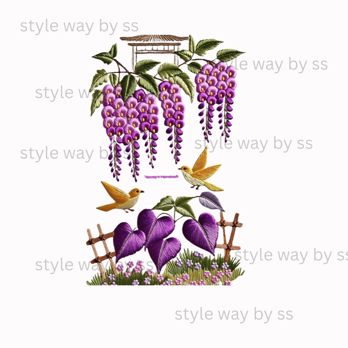 Purple Embrioded Bunches